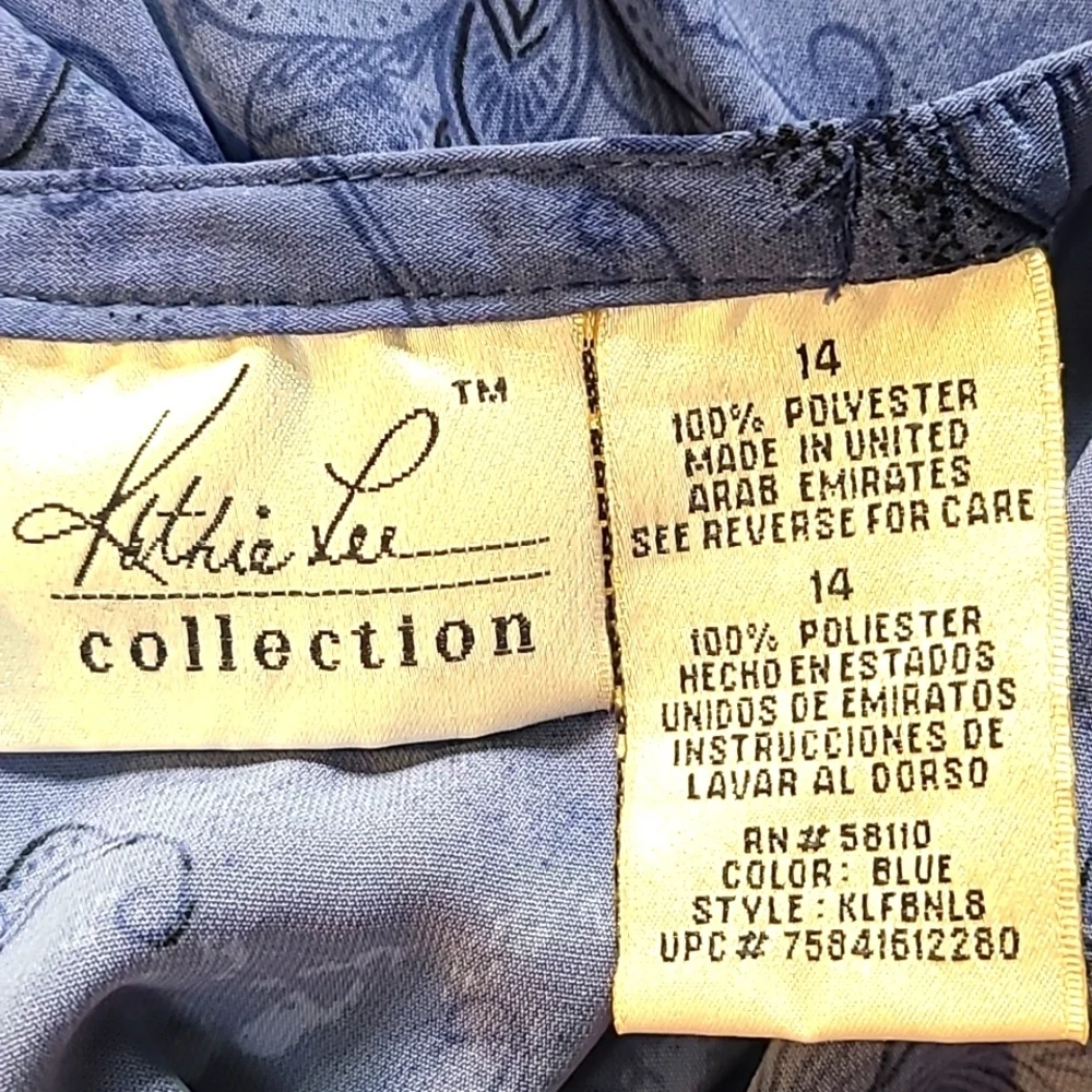 Kathie Lee Collection Blue Sleeveless Top & Blue Print Maxi-Skirt-Large Skirt 14